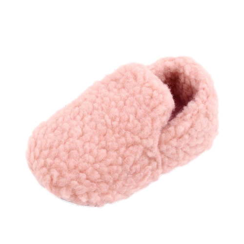 Odeerbi Infant Toddler Boys Girls Winter Shoes Slip Resistant Soft Rubber Sole Prewalker Solid Color Cotton Slipper Cute Fashion Non Slip Baby Shoes Pink