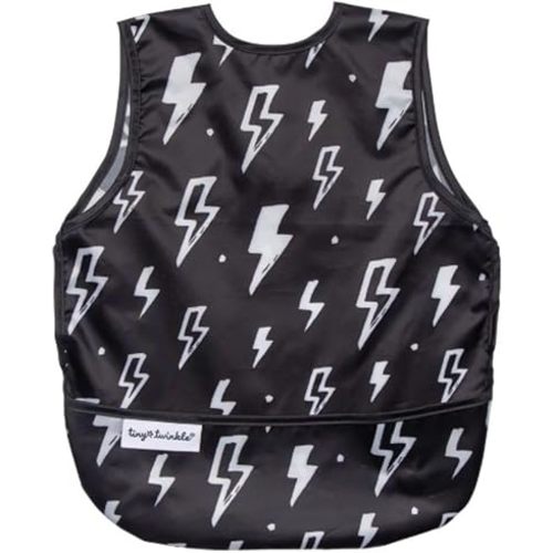 Tiny Twinkle Mess Proof Baby Bib Waterproof Toddler and Baby Apron Bib Machine Washable Lightning