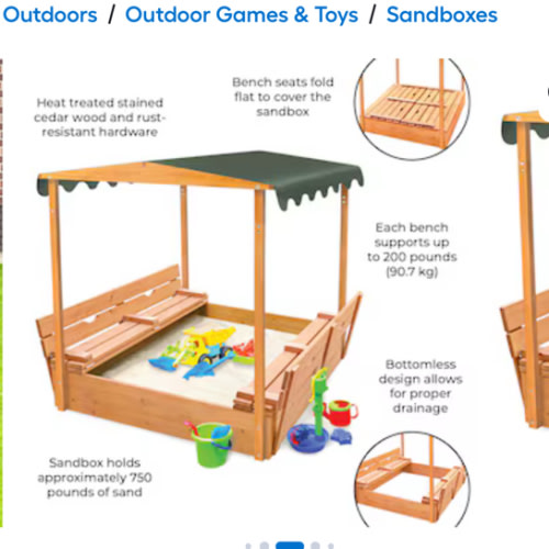 Badger Basket 46.5-in x 46.5-in Brown Square Wood Sandbox 99895 at Lowes.com