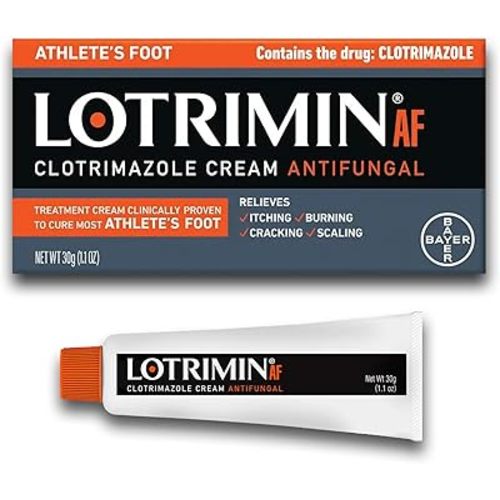 Lotrimin® AF Cream, Athlete's Foot 1% Clotrimazole Antifungal Cream Treatment, Clinically Proven Effective, 1.1 Ounce (New Look)