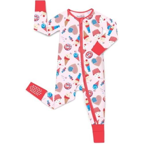 babee Reshinee Viscose Derived from Bamboo Baby Footie Pajamas Convertible Newborn Sleeper for Baby Girl Zipper Onesie 0-24M