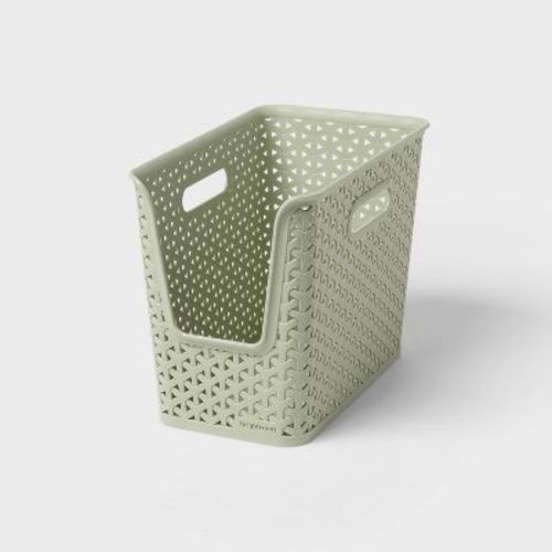 Y-Weave Narrow Easy Access Decorative Storage Basket Green - Brightroom™