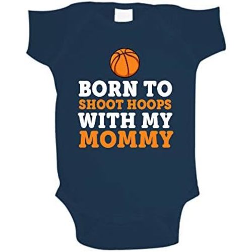 Born to Shoot Hoops with My Mommy Baby Bodysuit Infant One Piece or Toddler T-Shirt for Basketball Mom