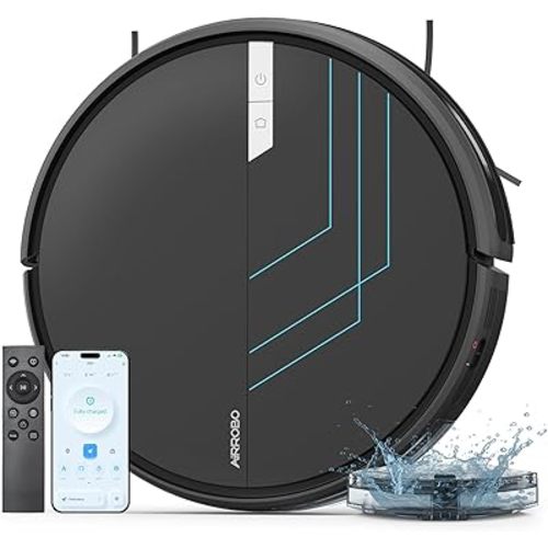 AIRROBO Robot Vacuum and Mop, 3000Pa Powerful Suction Robot Vacuum Cleaner with Self-Charging, Wi-Fi/App/Voice Control, Advanced Obstacle Avoidance, Slim Design, Ideal for Pet Hair, Hard Floor,Carpet