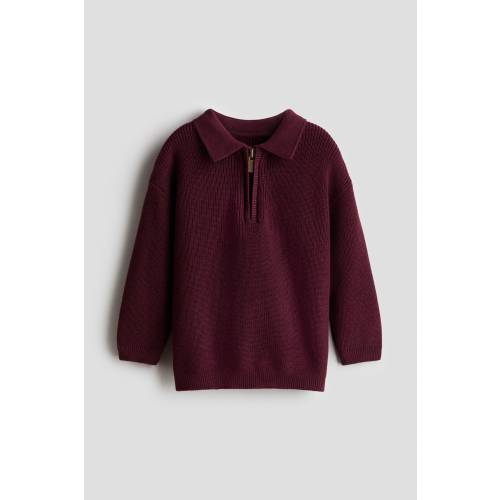 COTTON-KNIT POLO SWEATER