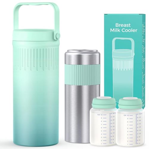 Xaproo 22oz Stainless Steel Breast Milk Cooler Bottle, Large Capacity Portable Breastmilk Chiller with 2pcs Storage Bottle, 24 Hours Cooling Baby Feeding Essentials for Work Travel, BPA-Free