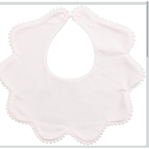 JANGANNSA 3 PCS White Flower Baby Bibs Infant Burp Clothes for Baby Girls Saliva Towel Cotton Infant Toddler Girls Bibs (3PCS-White)