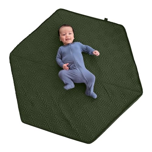 Boppy Baby Play Mat - Flat-Folding Foam Baby & Toddler Play Mat for Tummy Time and Kids Play Time, Firm, Non-Skid, Durable with Machine Washable Cover - Moss Maze