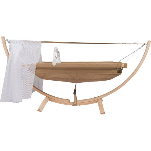 Zoomie Kids Ario Premium Baby Hammock, 100% Wooden Frame | Soft 100% Cotton Fabric, Dimensions: 53.1 x 22.0 x 17.3 inches | Supports Up to 44 lbs, Ideal for Infants 24 Months+, Safe & Comfortable Sleep Solution for Your Little One | Wayfair