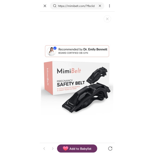 The MimiBelt™ - Safety Seat Belt for Pregnant Women