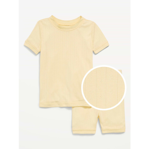 Snug-Fit Pointelle-Knit Pajama Set for Toddler & Baby