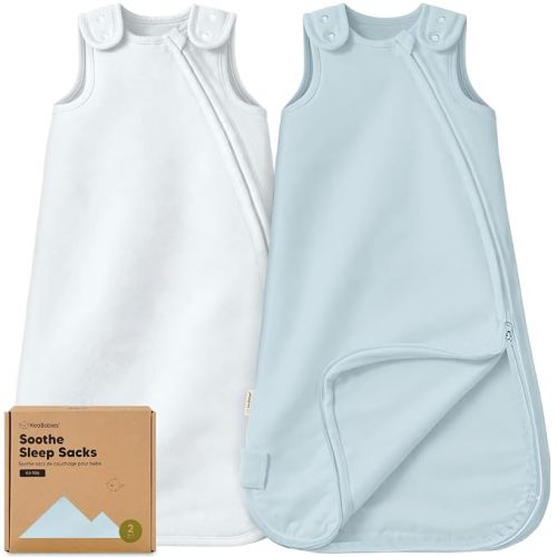 2-Pack Organic Baby Sleep Sacks 0.5TOG | Glacier | 6-18 months