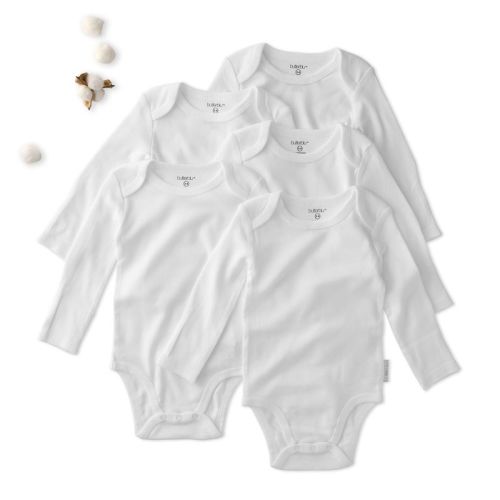 Butterblu BLAKE 5-Pack Long Sleeve Bodysuits White Newborn