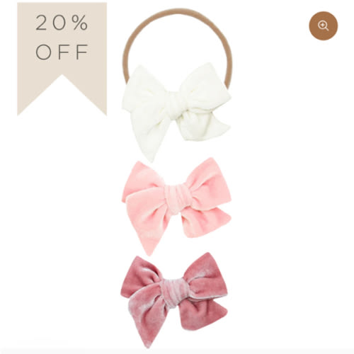 Velvet Bow 3 Pack: Petal Headbands