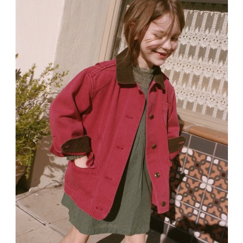 LITTLE PASCUAL JACKET -- WASHED Size 2 CRIMSON