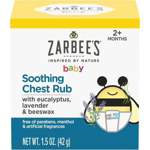 Zarbee's Baby Soothing Chest Rub with Eucalyptus & Lavender, Petroleum-Free Safe and Effective Formula, 1.5 Ounce