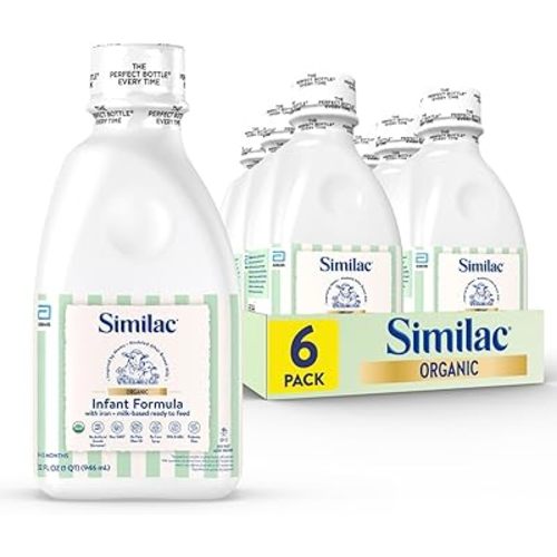 Similac Organic Infant Formula, Easy to Digest, USDA-Certified Organic, Ready to Feed, 32-fl-oz Bottle, Pack of 6