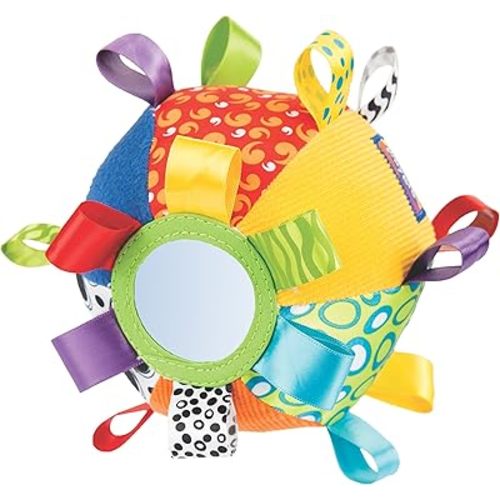 Playgro Kick & Play Loopy Loops Ball - Interactive Sensory Development Toy for Babies 3+ Months - Boosts Touch, Movement Skills with Fun Football Design - Crawling Baby Toy