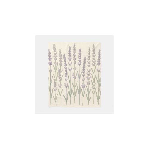 Elegant Lavender Stalks Soft Purple Botanical Fleece Blanket | Zazzle