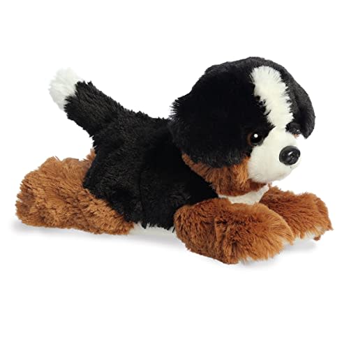 Aurora® Adorable Mini Flopsie™ Bernie Mountain Dog™ Stuffed Animal - Mini Companions Ready for Playful Adventures - for Kids All Ages, Toddlers, Adults, and Families - Black 8 Inches