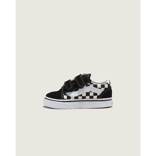 Toddler Old Skool V Checkerboard Shoe in Black / White | Vans