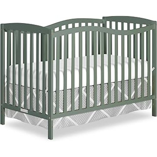 Dream On Me Chelsea 5-in-1 Convertible Crib in Meadow Green, Greenguard Gold and JPMA Certified, Converts from A Baby Crib to A Toddler Bed, Daybed, and Full Size Bed