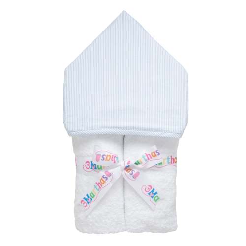 Seersucker Stripe Everykid Towel, Blue