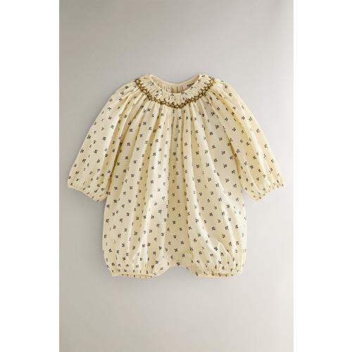 GATHERED FLORAL BABY ROMPER - Cream | ZARA United States