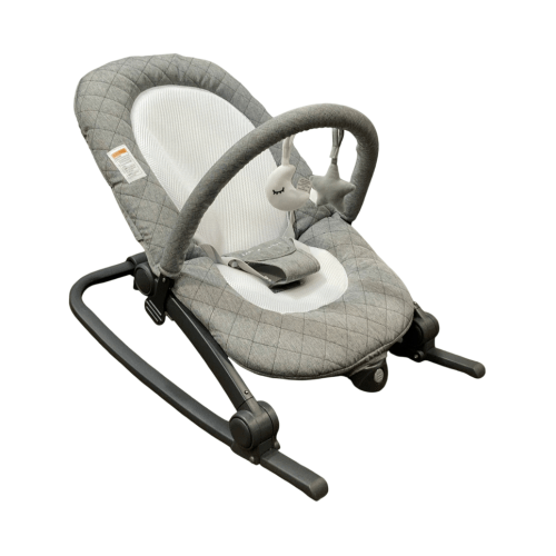 Baby Delight Go With Me Aura Deluxe Portable Rocker & Bouncer, Quilted Charcoal Tweed