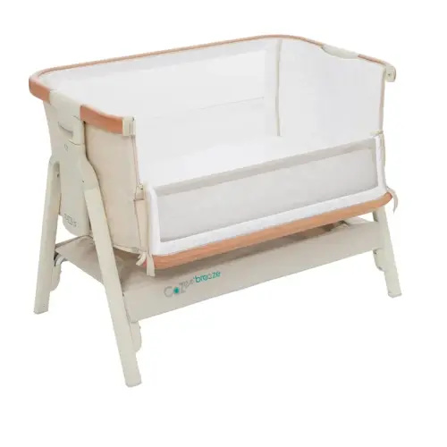 Tutti Bambini Cozee Breeze Lite Bedside Sleeper Bassinet Scandinavian Walnut/Ecru