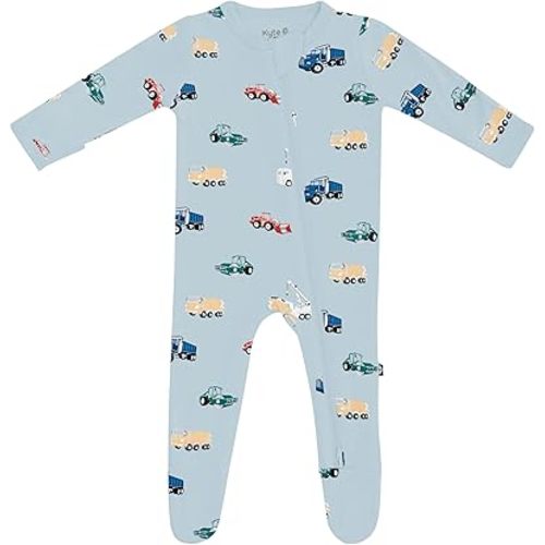 KYTE BABY Unisex Zipper Closure Footies, Rayon Made From Bamboo, 0-24 Months