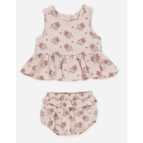 Sleeveless Peplum Set || Vintage Floral – Quincy Mae