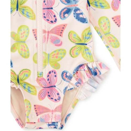 Rash Guard Baby Swimsuit, Flutter Fiesta - Tea Collection | Maisonette