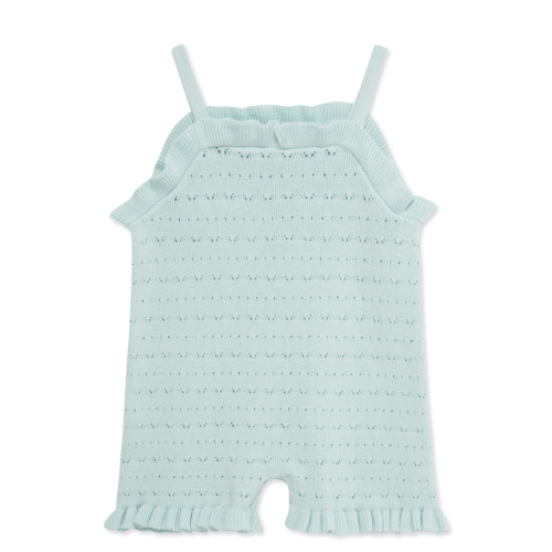 Aqua Pointelle Knit Romper (12M-24M) - Little Me