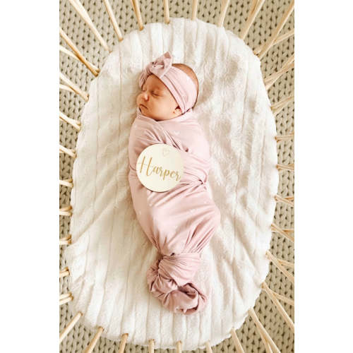 Tiny Hearts in Dusty Pink Oversized Swaddle Blanket
