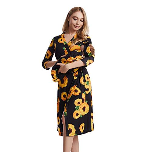 Galabloomer Maternity Robe and Receiving Blanket, Matching Mommy Labor Robe | maternity robe and swaddle set ,mommy and me, maternity robe for hospital, mommy and me hospital outfits