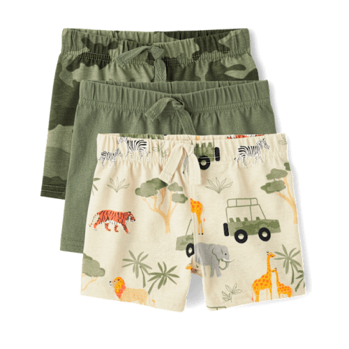 Baby Boys Safari Shorts 3-Pack - Tan