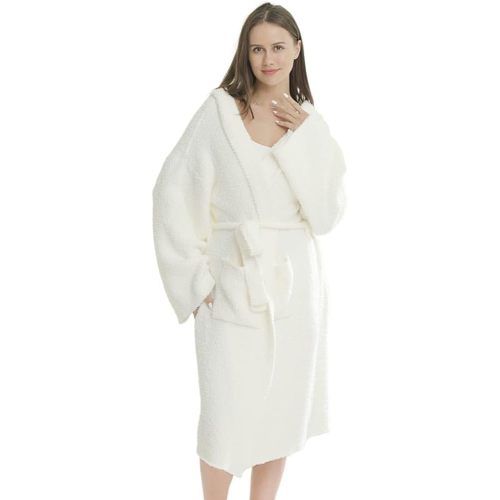 DOOWELL Women's Knit Lightweight Absorbent Robes, Soft Spa Bathrobe Loungewear with Pockets