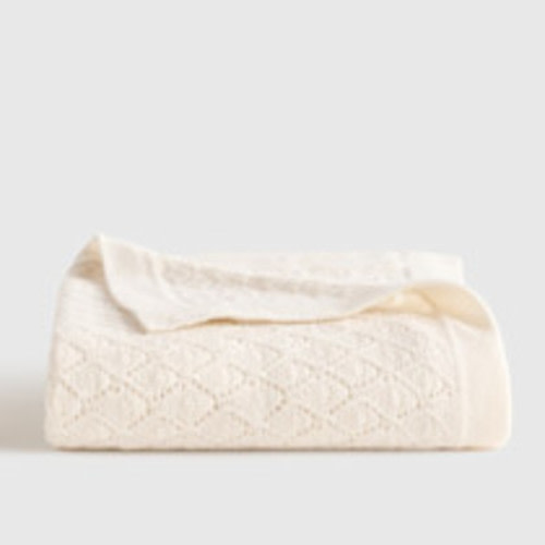 Quince Mongolian Cashmere Pointelle Baby Blanket - Ivory