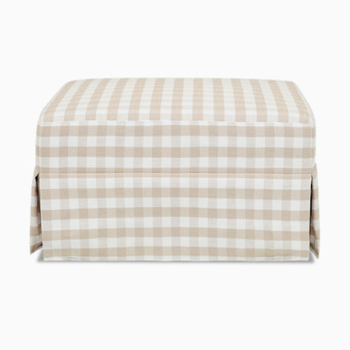 Crawford Gliding Ottoman - Tan Gingham