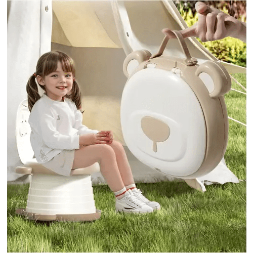 Travel Potty Seat for Toddler，Foldable Car Potty for Toddler, Portable Toilet Seat for Kids with Potty Liners, Absorbent Pads, Portable Potty Seat for Toddler Travel, Camping And Outdoor Use