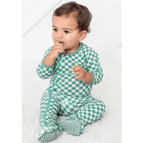 Bestaroo - Super - Soft - Bamboo - Emerald Checks Footie