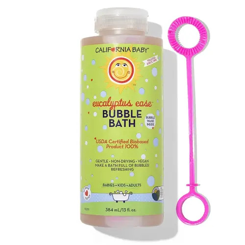 California Baby Eucalyptus Bubble Bath | 100% Plant-Based Kids Bubble Bath | Soothing Baby Bubble Bath | Free Bubble Wand Inside | 384 mL / 13oz