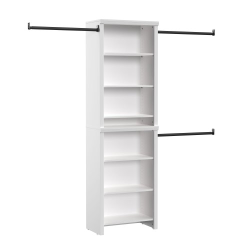ClosetMaid WestView 5-ft to 10-ft W x 6.87-ft H White Solid Shelving Wood Closet System