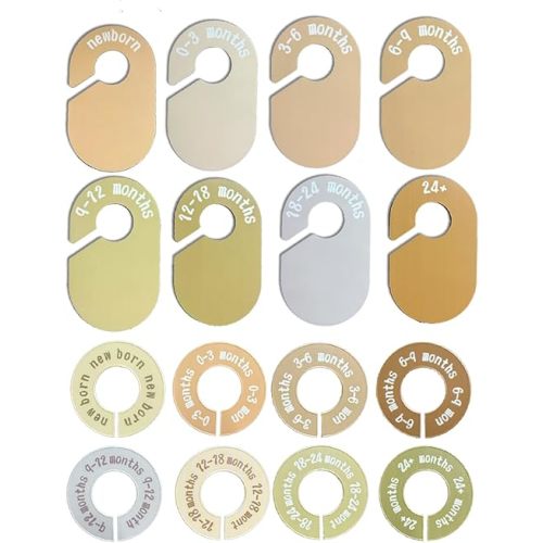 16PCS Baby Closet Dividers, Baby Clothes Organizer for Closet, Nursery Decor Hanger Dividers from Newborn to 24+ Months, Easily Organizing Little Baby Girls or Boys Room