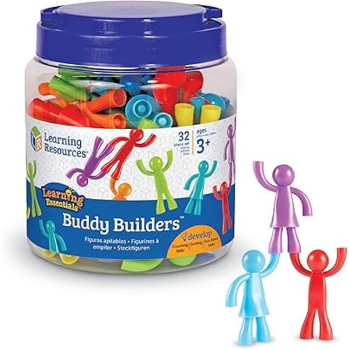 Learning Resources Buddy Builders, Fine Motor, Hand Eye Coordination Toy, 32 Pieces, Ages 3+