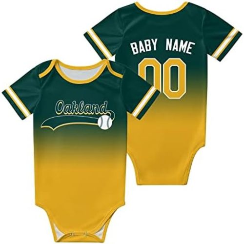 Custom Baseball Baby Clothes,Short Sleeve Baseball Baby Onesie,City Bodysuit,Personalized Your Name Number