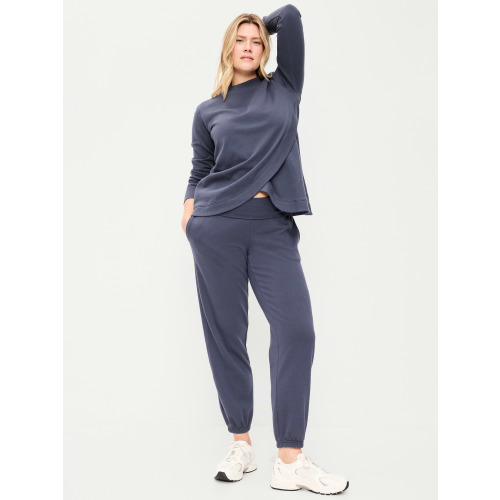 Maternity Rollover-Waist Fleece Jogger