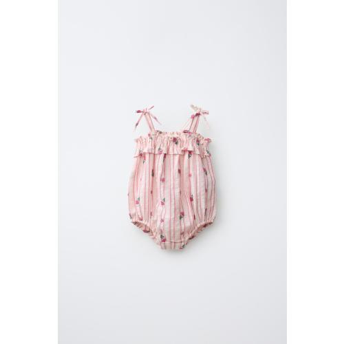 STRIPED AND TULIP ROMPER - Pink | ZARA United States