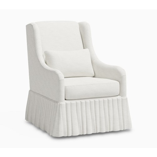 Merced Skirted Stationary Glider Performance Slub Weave White